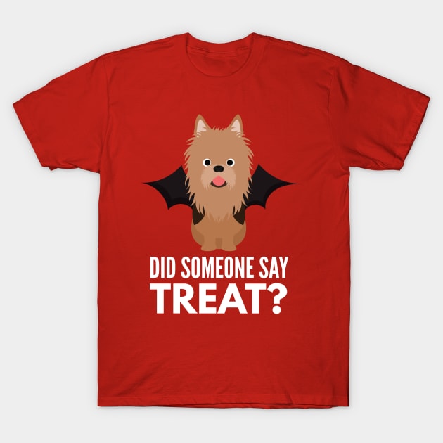 Australian Terrier Halloween Trick or Treat T-Shirt by DoggyStyles